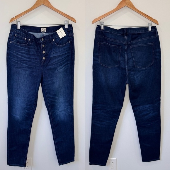 J. Crew 9” Toothpick High Rise Blue Denim Jeans (Sz 32) - Picture 1 of 10